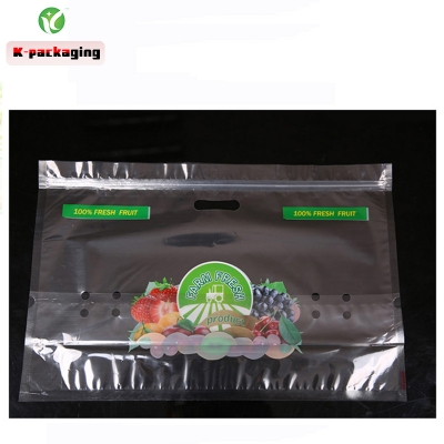 5 Pcs 42x28cm Supplier Food Grade Printing Orange Bags Banana Grape Bags Fruit Packaging Air Hole